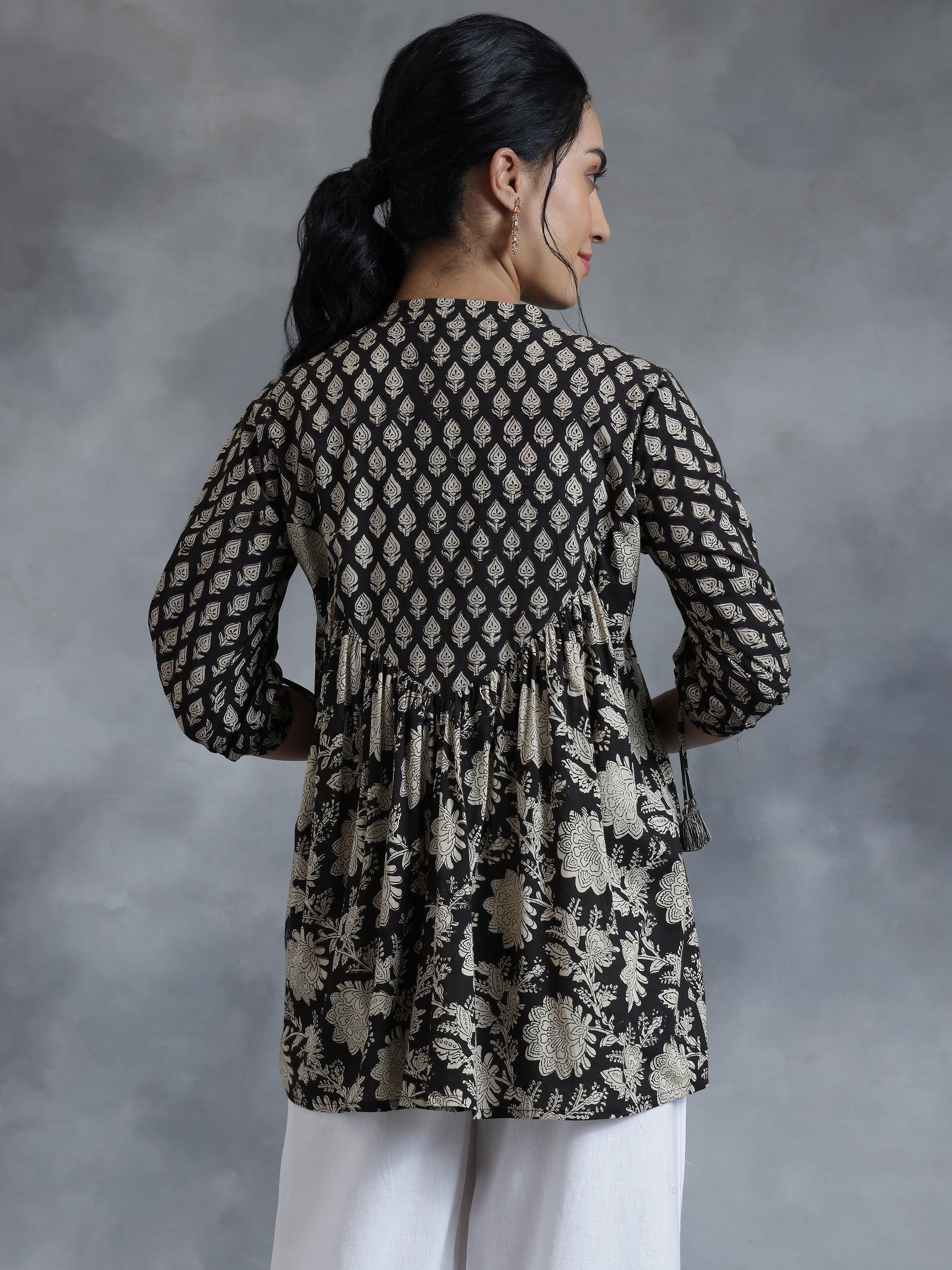 Black Orchid Cotton Kurti