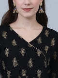 Women Cotton Black Angrakh Top for girls & women