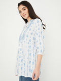 Mandarin Collar Printed Tunic