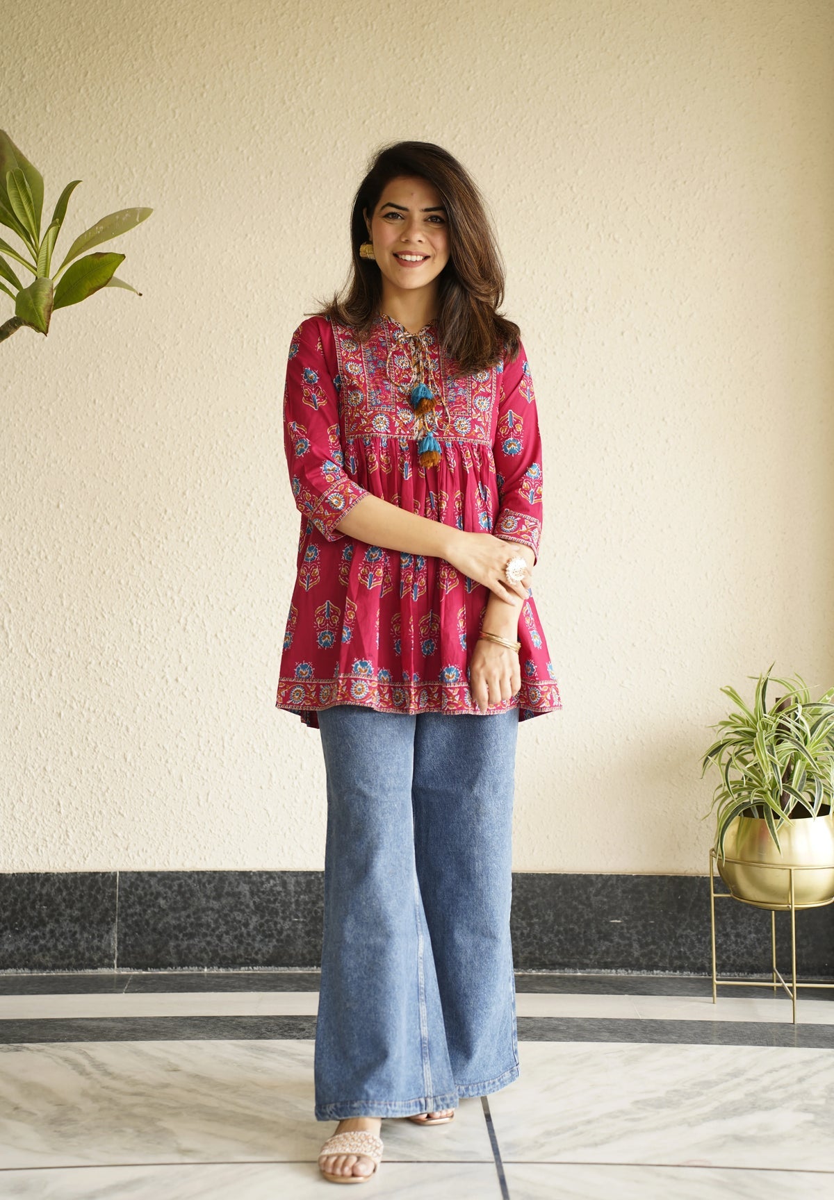 Pink Meadow Cotton Top